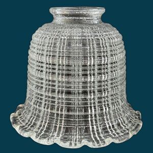 VTG Heavy Bell Shaped Pressed Glass Shades (5) 4 3/4L x 21/8"Top x 5 1/5"Bottom